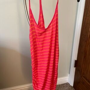 One Clothing Vibrant Pink and Orange Striped Tank